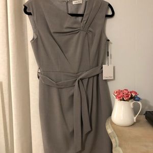 NWT Calvin Klein Gray sheath- 6P